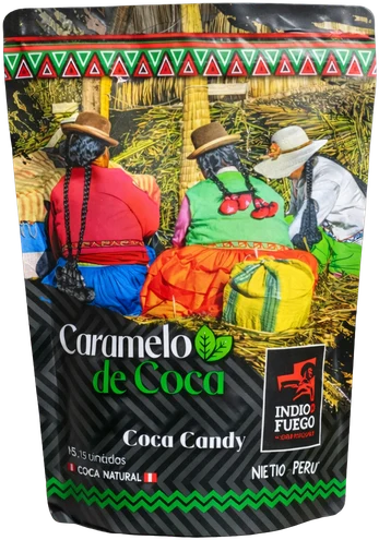 Doy Pack ilustrado de caramelos de coca